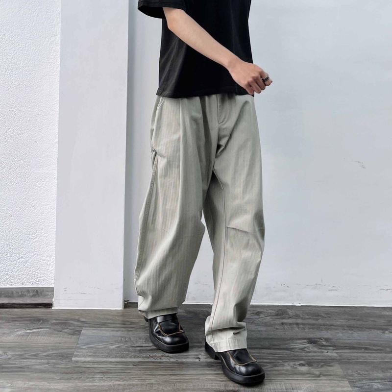 Herringbone Textured Structural Trousers