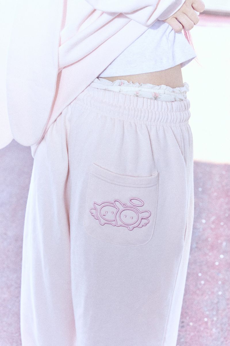 PINCUNOMARU（ピンクノマル）の「リボンバニーフードパンツ (ソフトピンク)（パンツ）」
