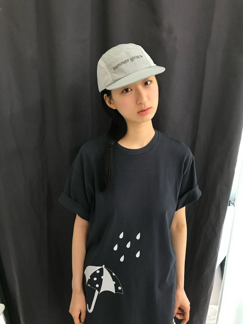 Summer girls nylon camp cap - Gray