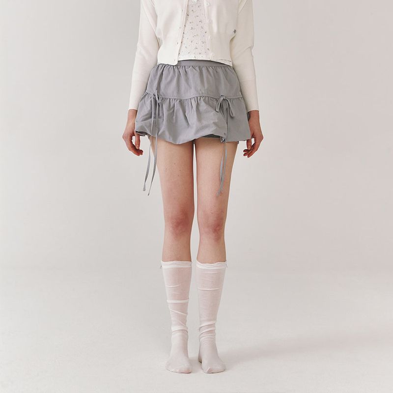 Ribbon String Mini Skirt (2colors)