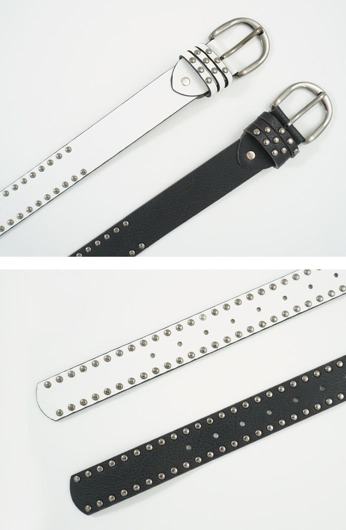 Stud synthetic leather belt