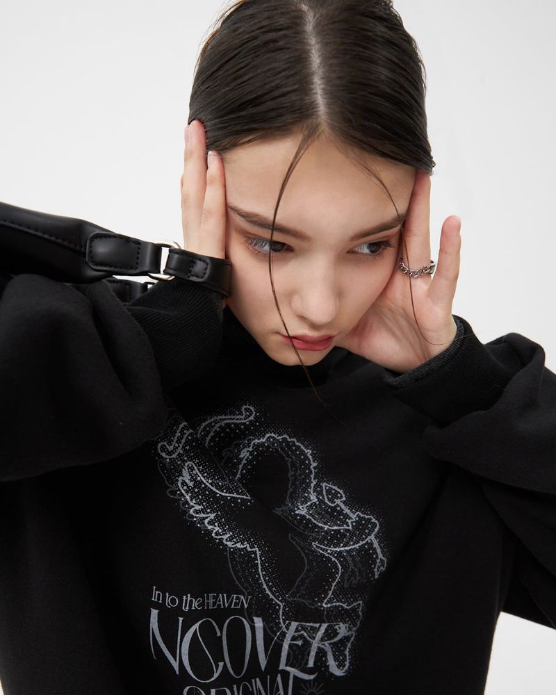 CUPIDO LINE HOODIE-BLACK