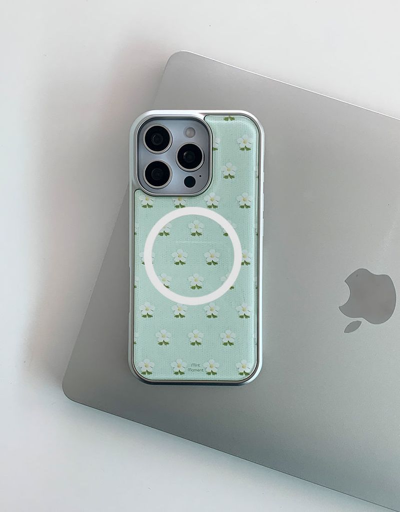 [MADE]プチミント シルバーエポキシ MagSafe iPhoneケース