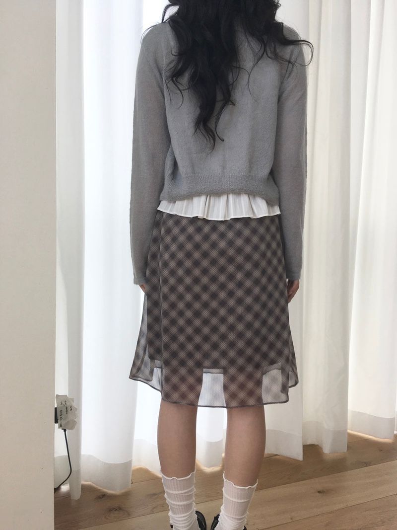 Plaid Midi Skirt