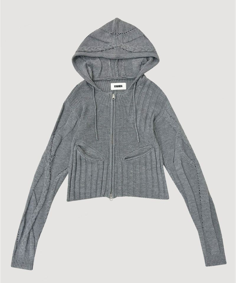 DOUBLE ZIP KNIT HOODIE