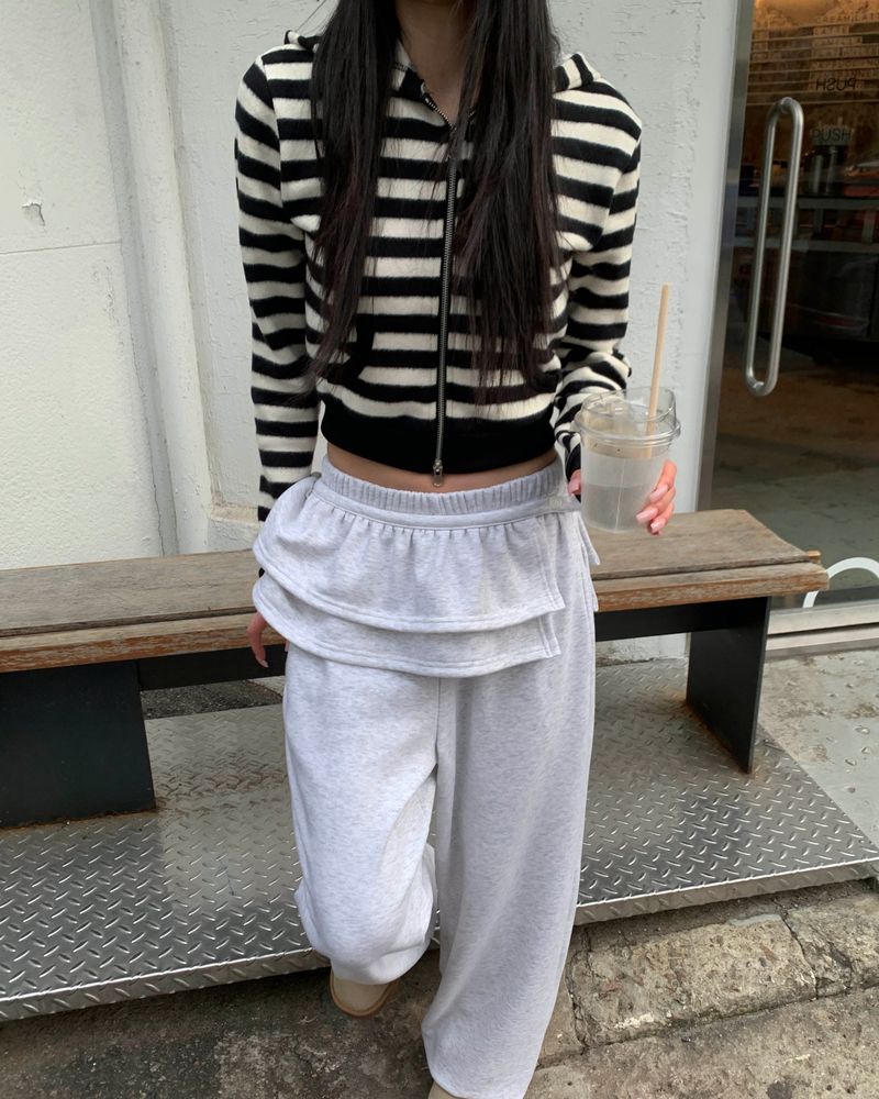 Stripe hood jumper (기모)