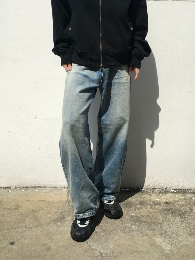 Bart washed straight denim pants