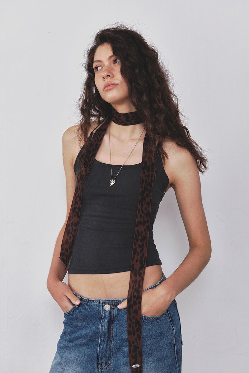 EYELET TANKTOP - VINTAGE CHARCOAL
