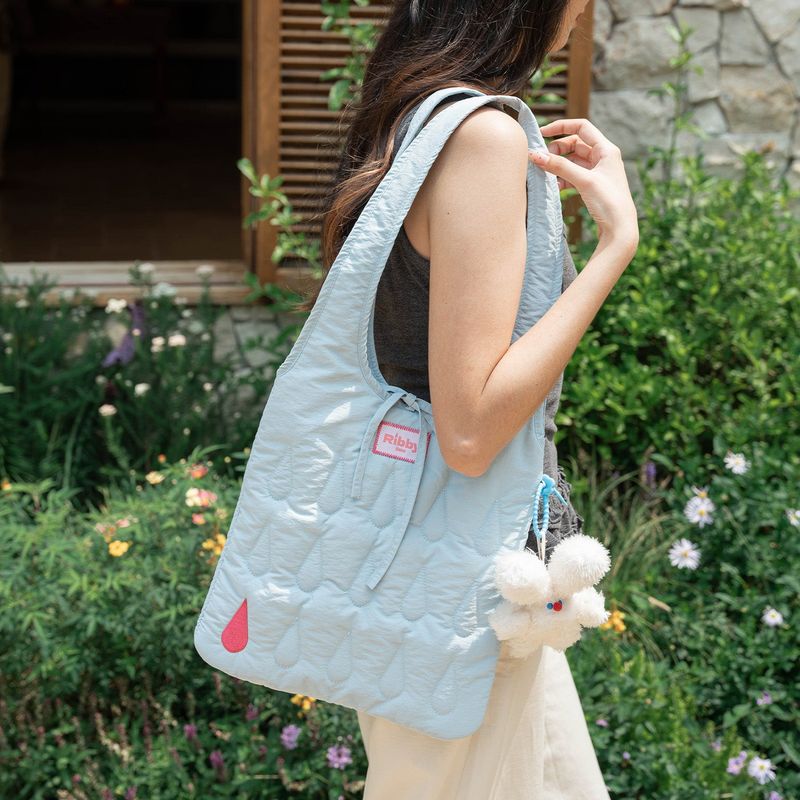 Ribby rain drop puffer bag sholder bag