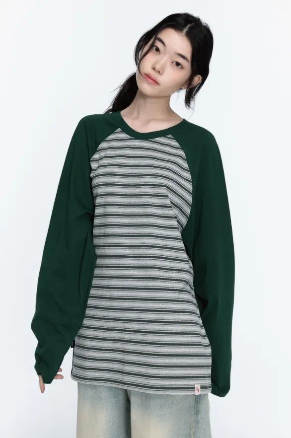 26FW★ Stripe Raglan Long Sleeve