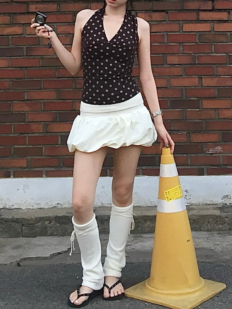 Vintage Dot Halter Sleeveless