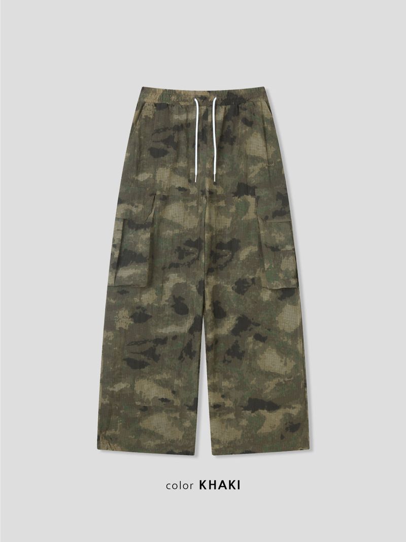 Camo Rip Nylon Cargo Pants
