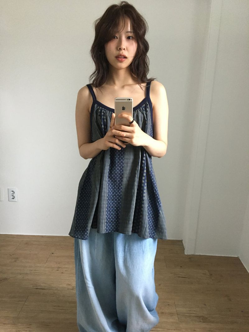 Humming Patchwork sleeveless (2color)