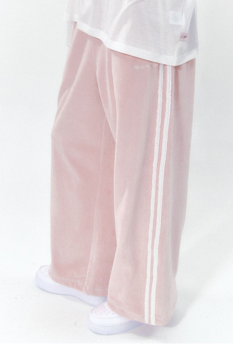 MOILLY(モイリー)の「Velvet Lace Track Pants Pink(Pants)」
