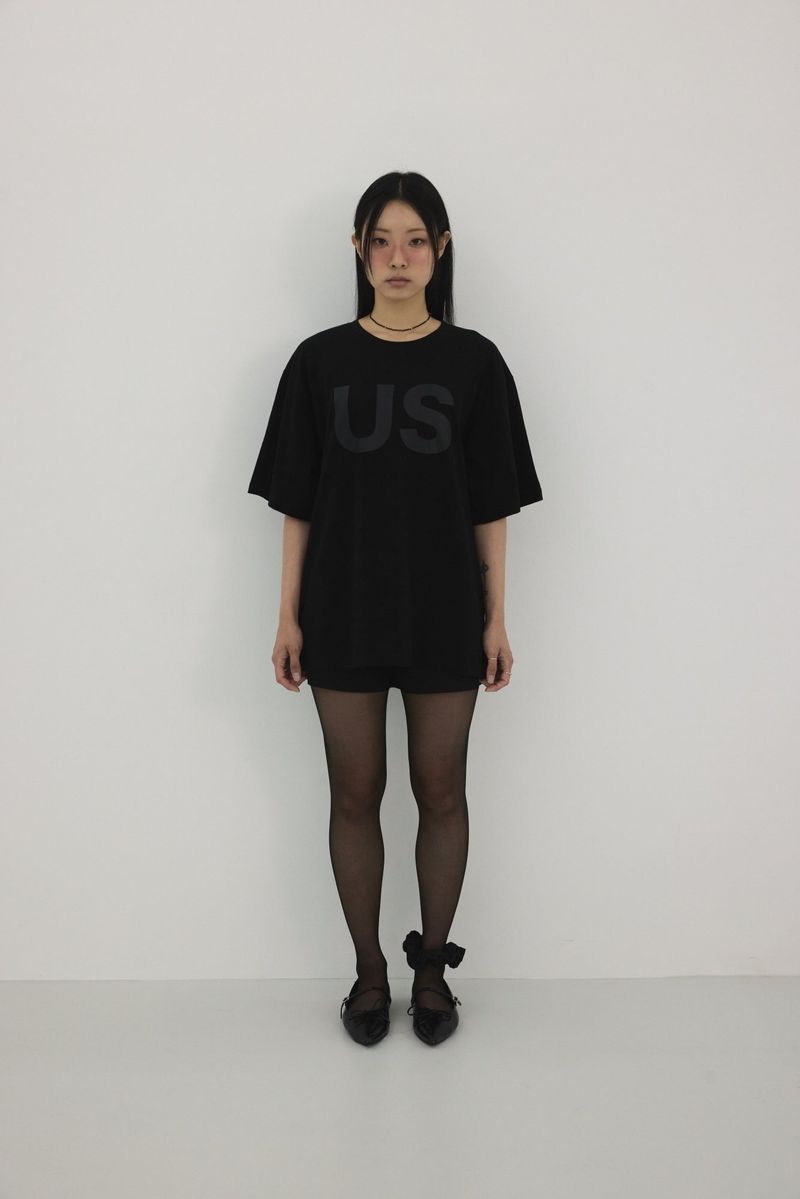 " US " OVER-SIZED TEE ( BLACK ) UNISEX
