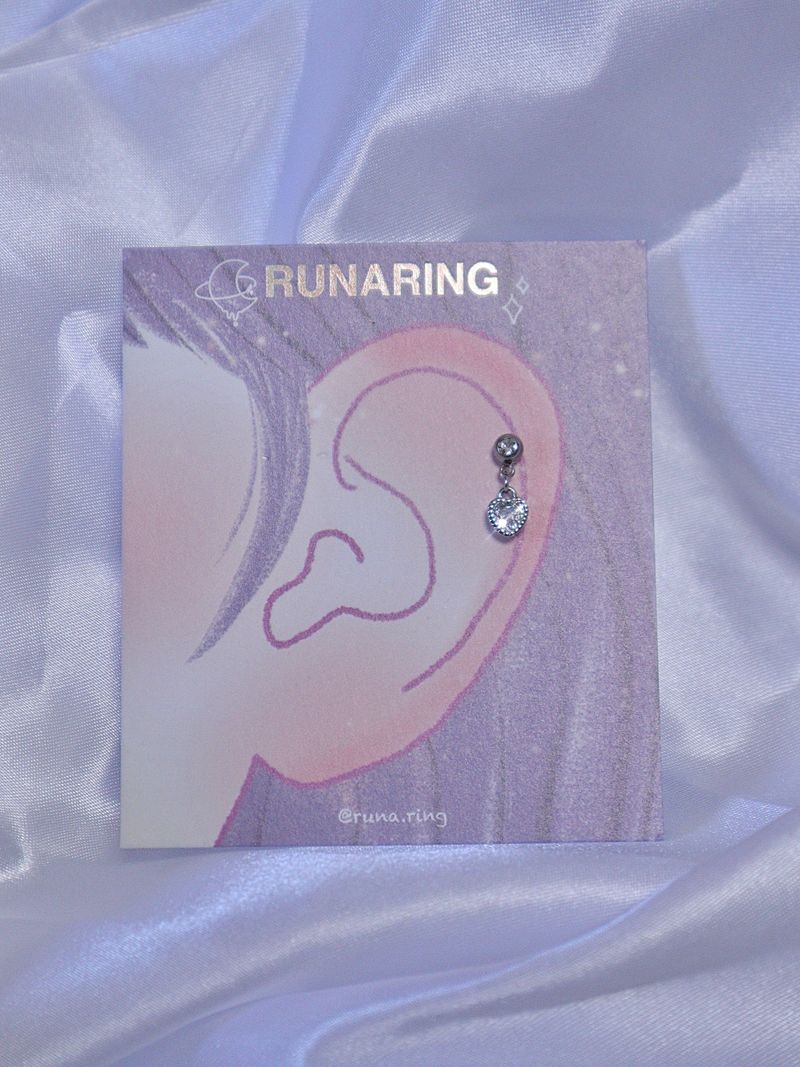 All surgical steel heart cubic piercing