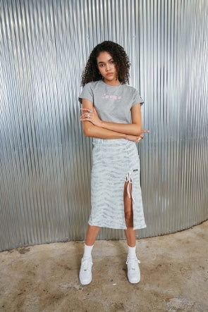 zebra terry skirt_gray