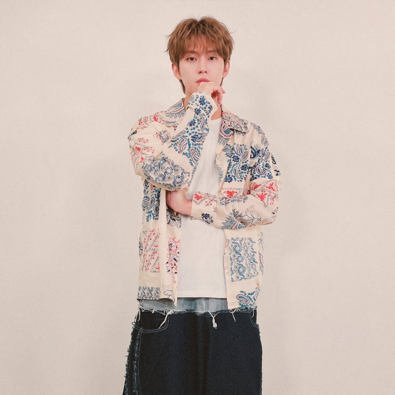 ethnic paisley open collar shirt_blue