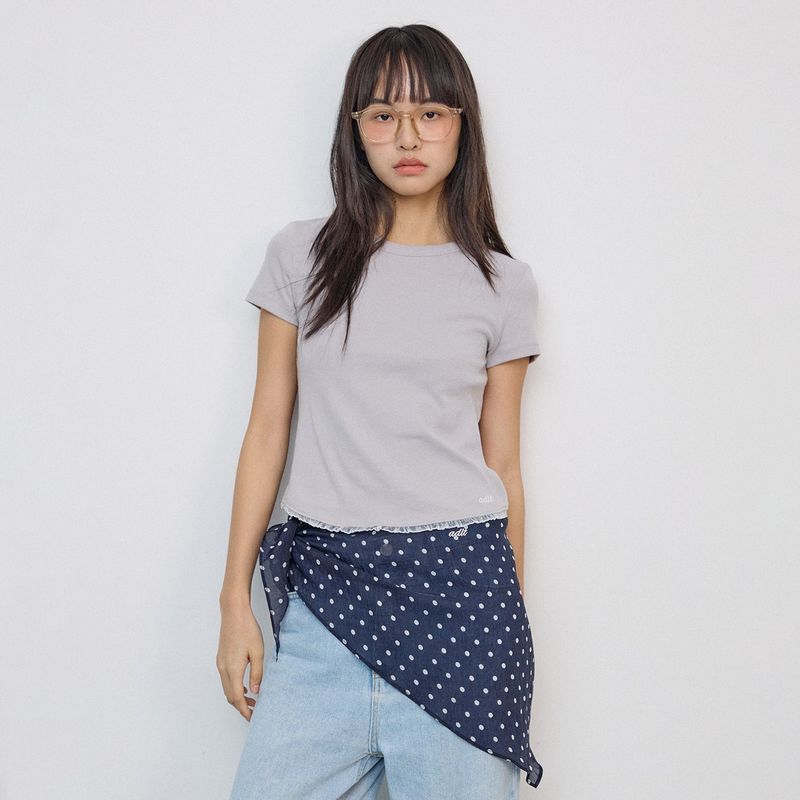 Dot pattern scarf_navy