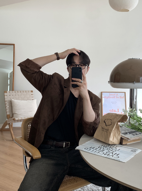 Look Hour Vintage Suede Overfit Blazer Jacket