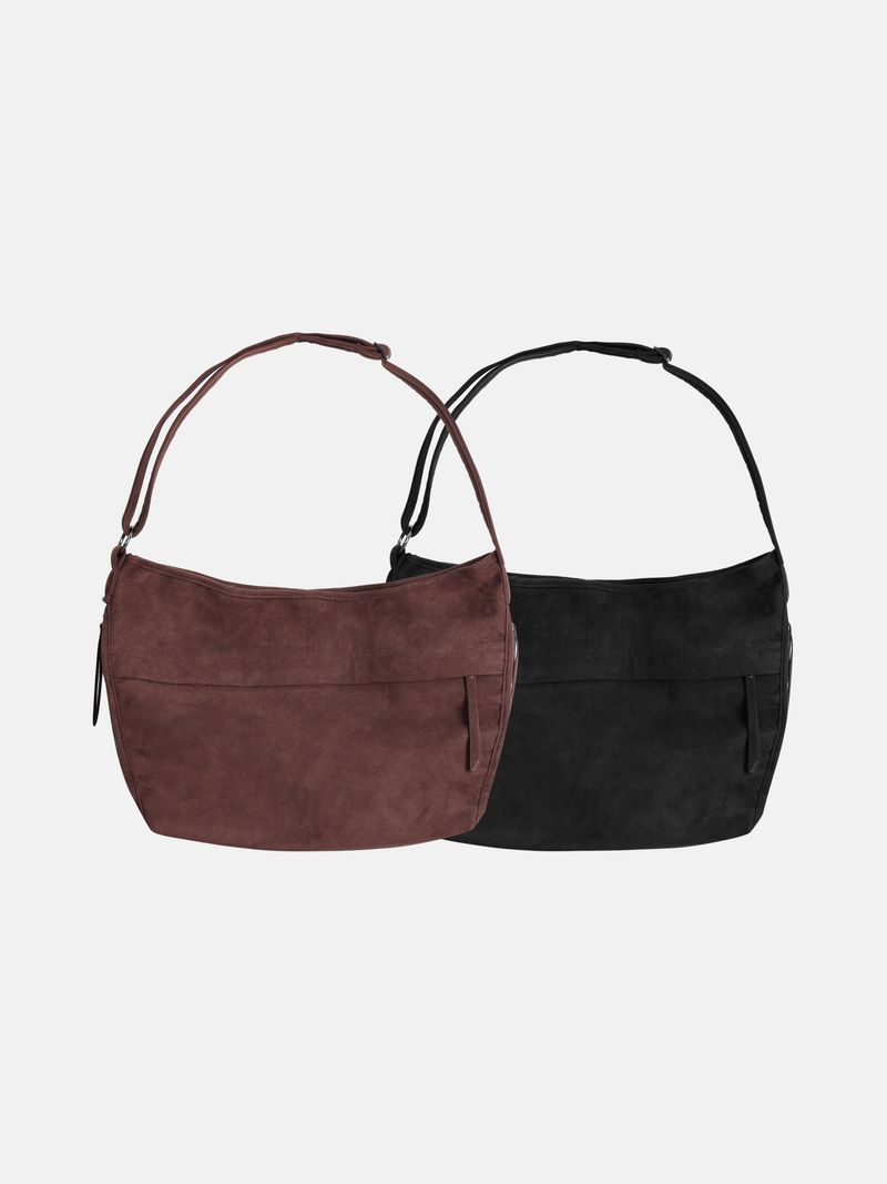 Camel Suede Crossbody Bag