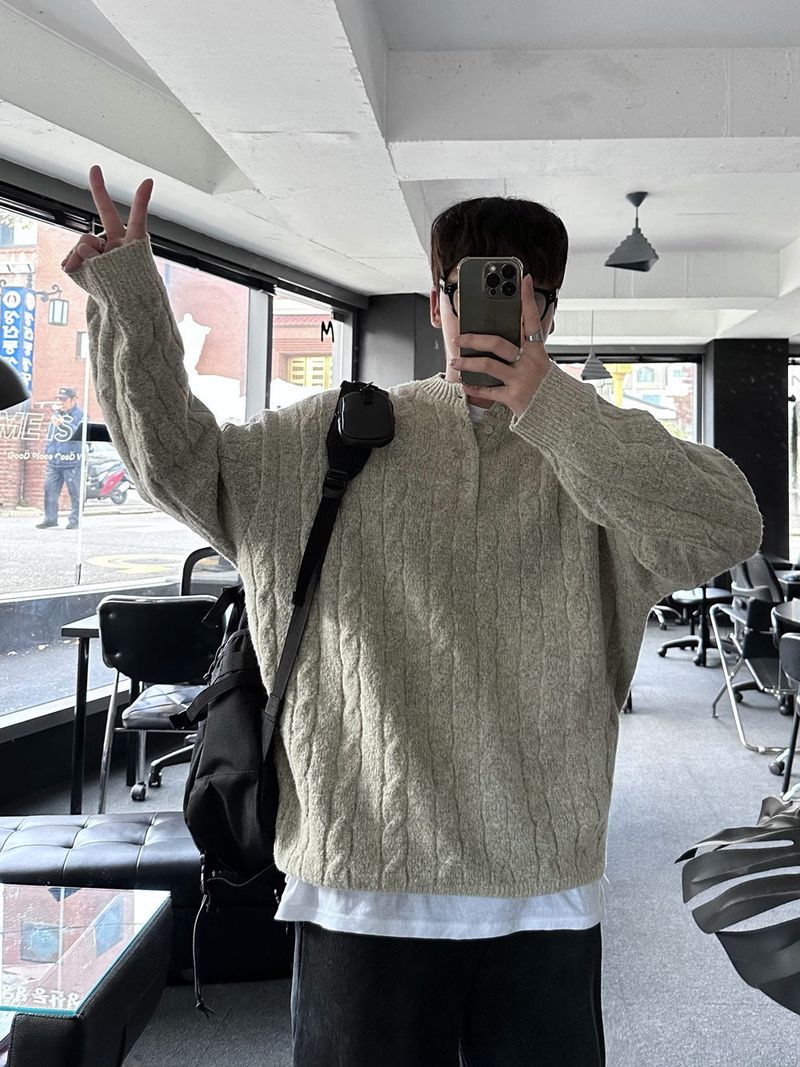 noi round button knit