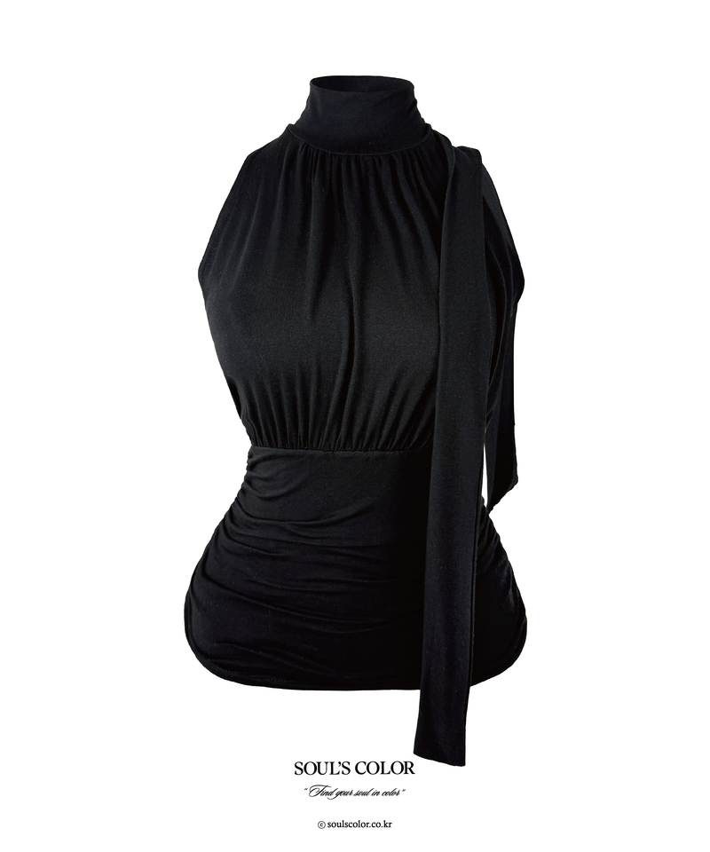 Draped Tie Halter Top (3color)