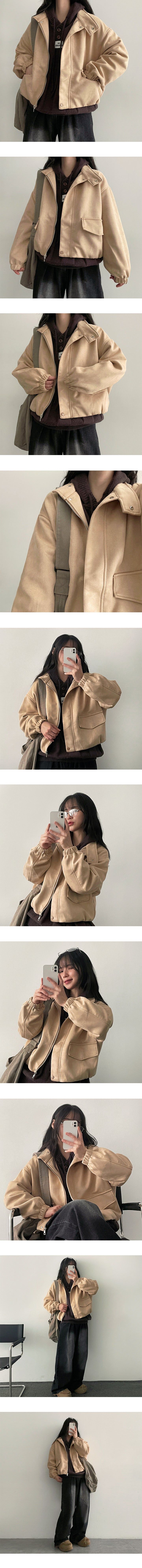 Uts snap neck* suede jacket