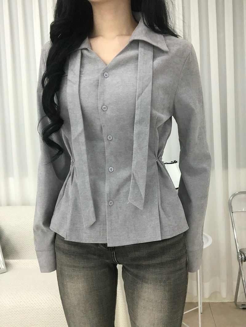 Dual Tie Pintuck Line Shirt