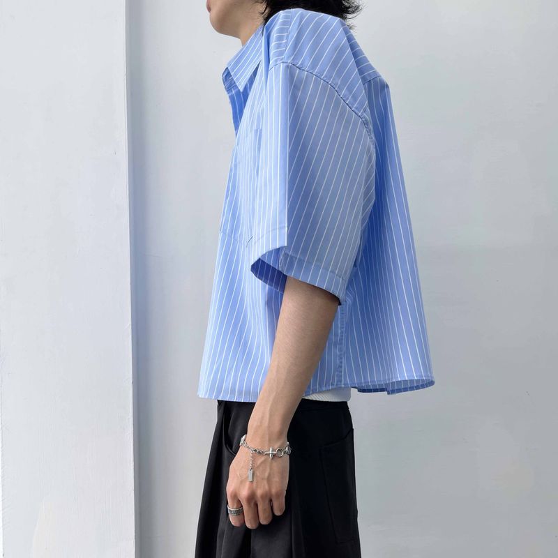 Horizontal Textured Short Shirt