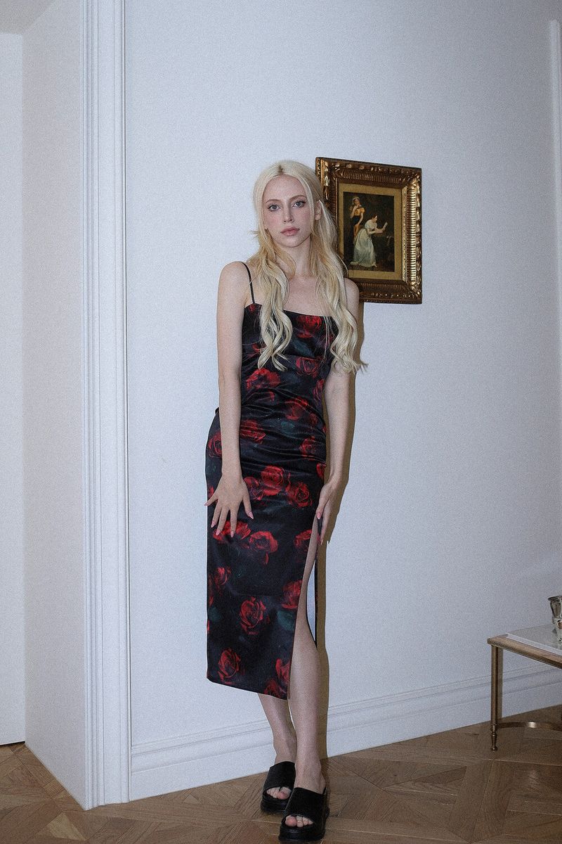 ROSE SLIT DRESS[red]
