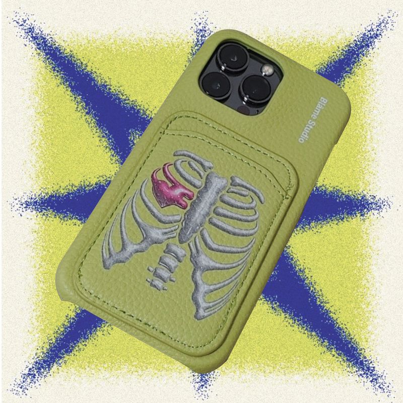 グリーンスカルレザーケース