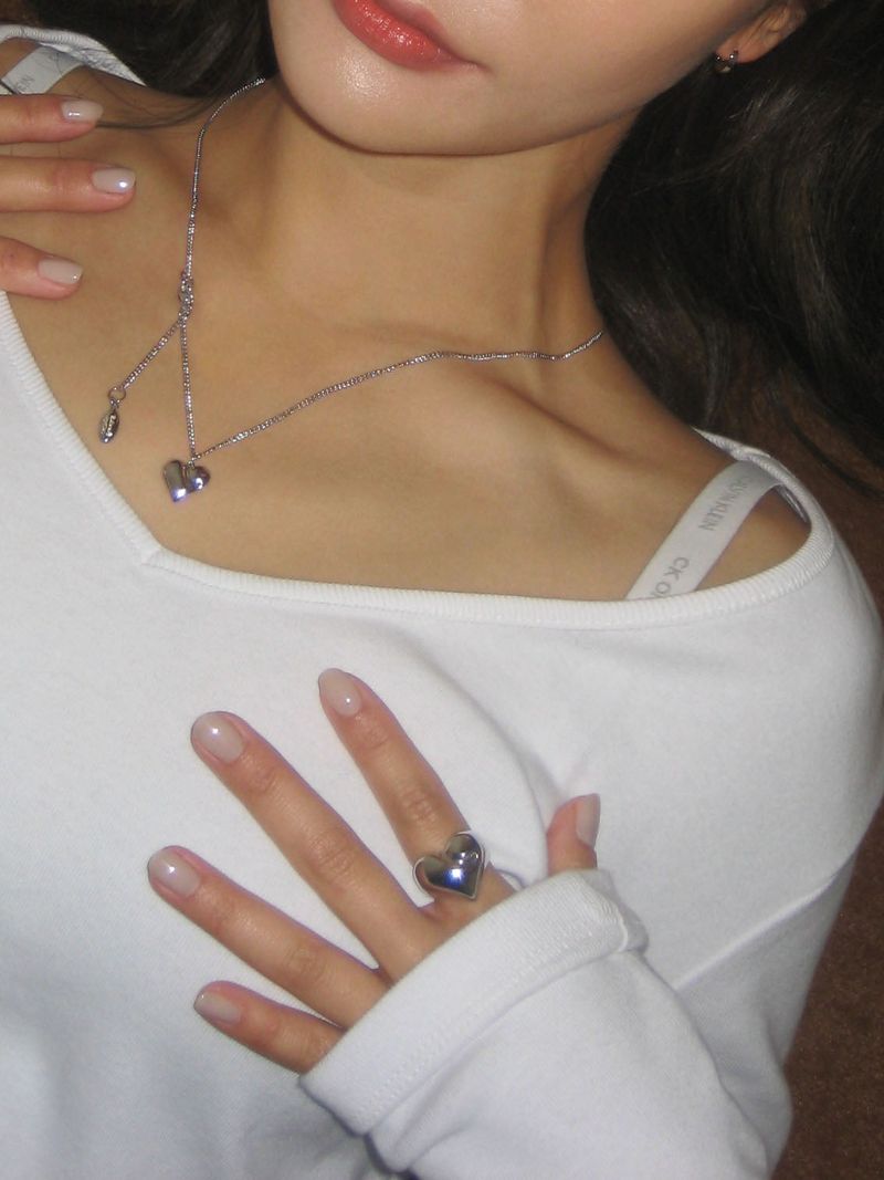 [925Silver] Plump heart ring