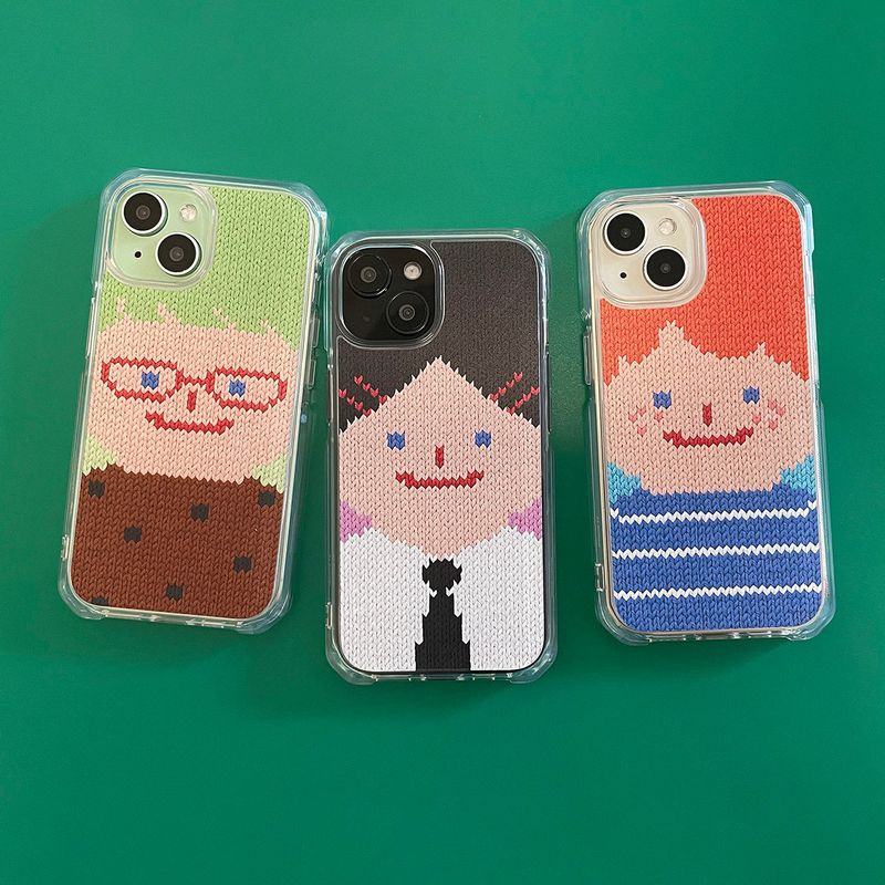 SMILEY FACE HARD JELL CASE - VER.2 (+HAIR KEYRING SET) - BLACK