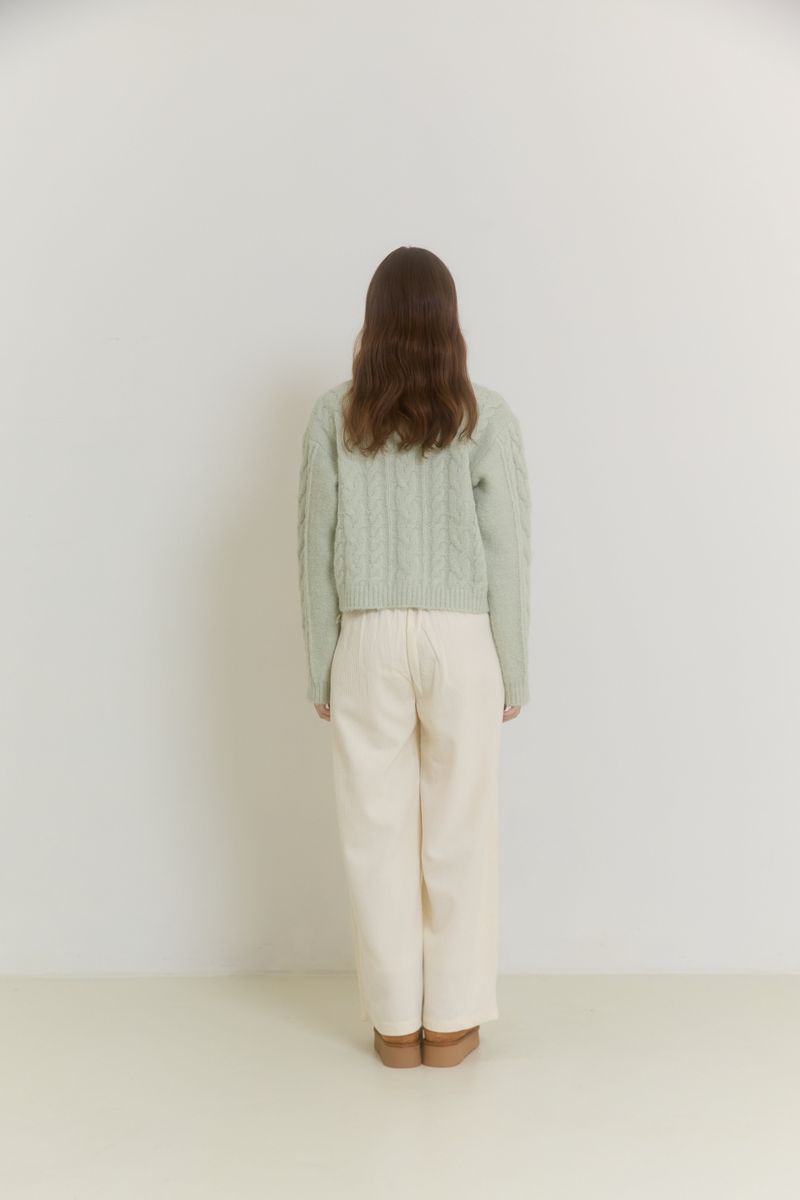 POMPOM TWIST CARDIGAN