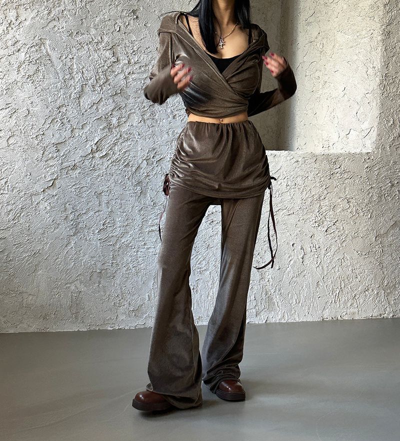 May Velvet Shirring Pants
