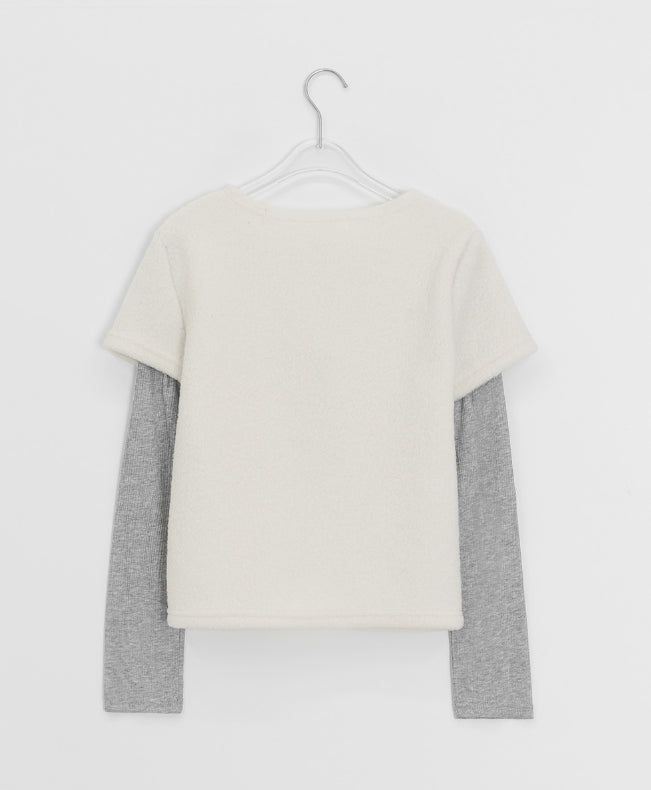 Maena Boucle Layered Short Sleeve Knit