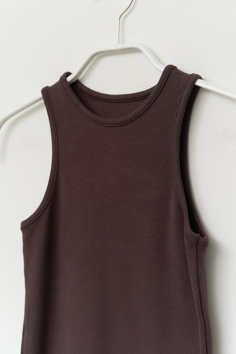 (W) Bean Ribbed Sleeveless