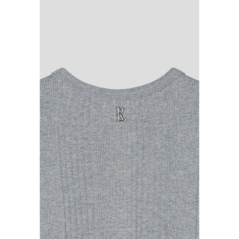 High ribbed henry neck half sleeves(Gray)