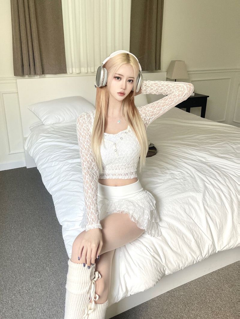 Angel lace top set (3color)