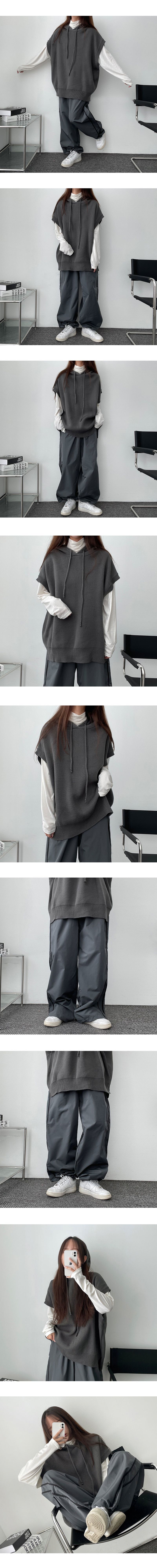 The Deep Boxy Hood Knit Vest