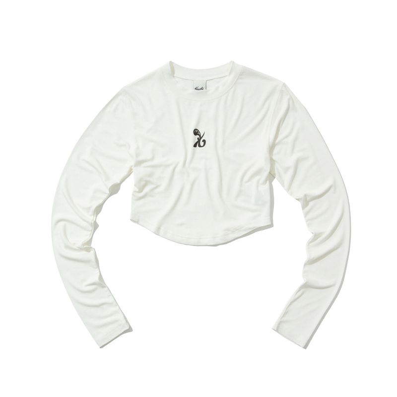 KRUCHI(クルチ)の「SYMBOL Crop long-sleeved T-Shirt (WHITE)(Tops)」