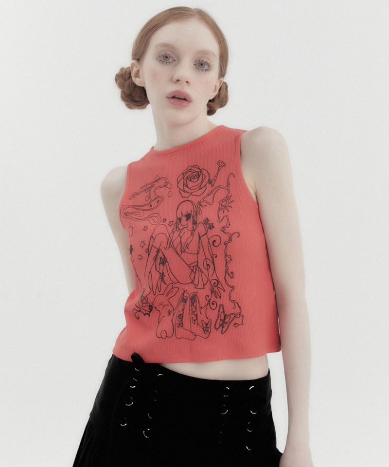 KATER(カーター)の「Dream Girl Sleeveless Tee Orange(Tops)」