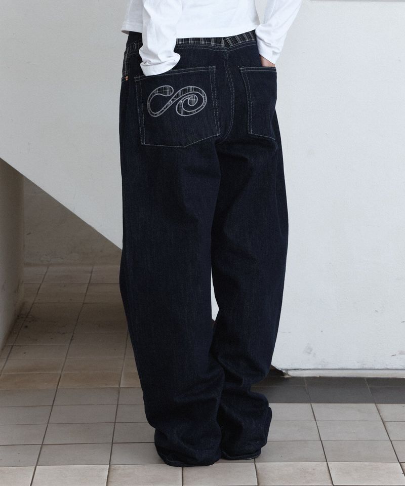 PARAKEET（パラキート）の「Plaid Combi Logo Denim（Pants）」