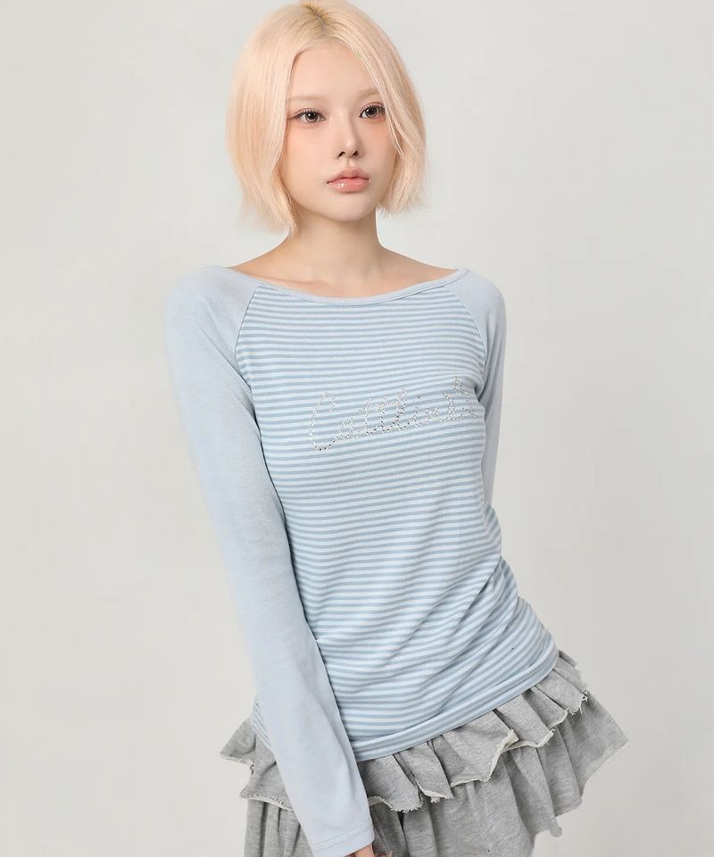 Stripe Reglan Long Sleeve_mint