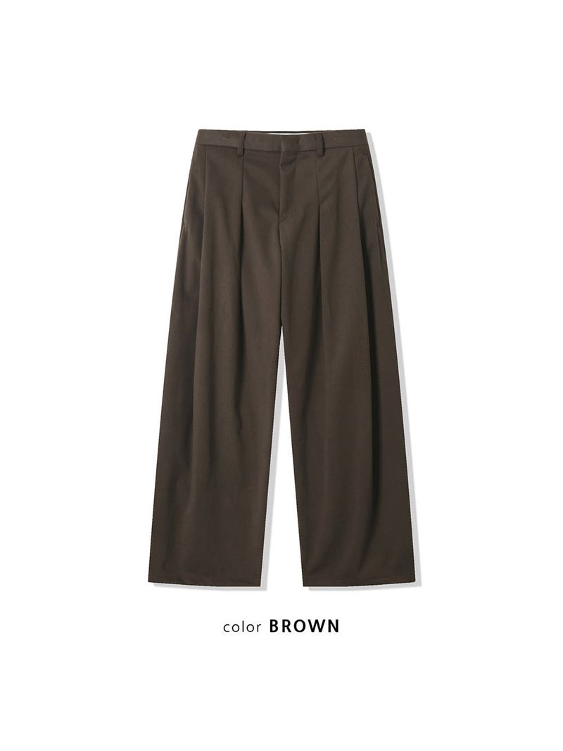 ASCLO Wool Deep Tuck Wide Slacks (3color)