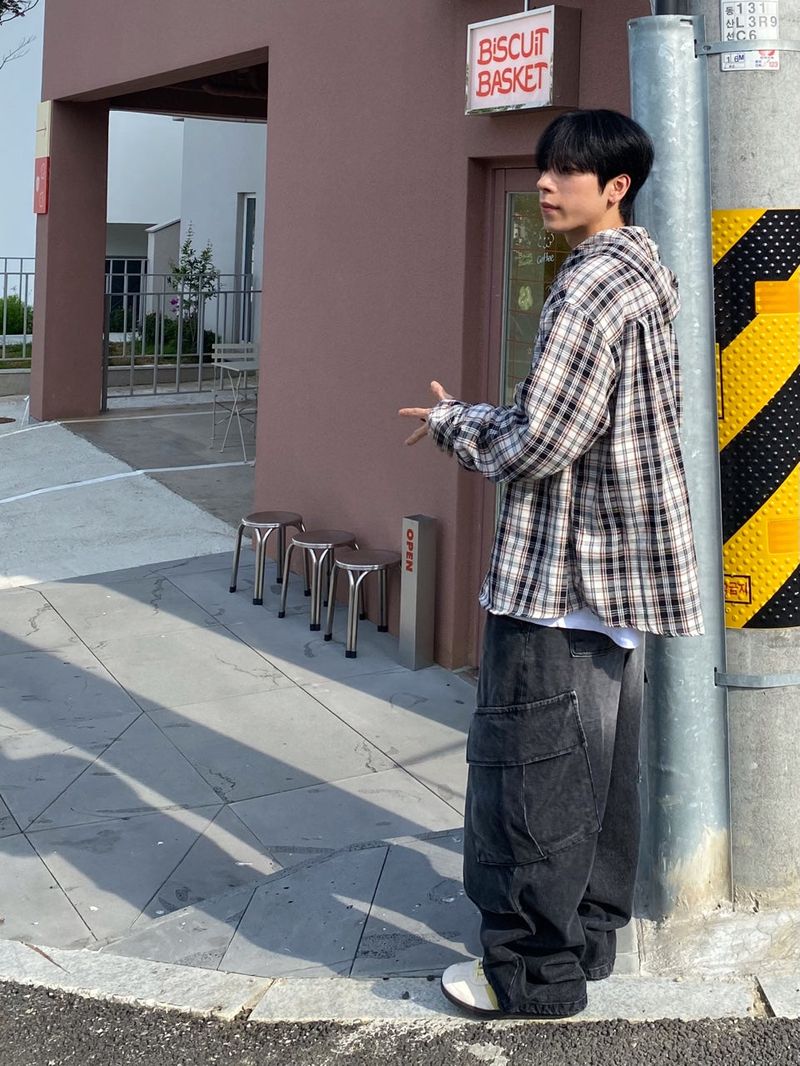 Avant-check hooded shirt  3C