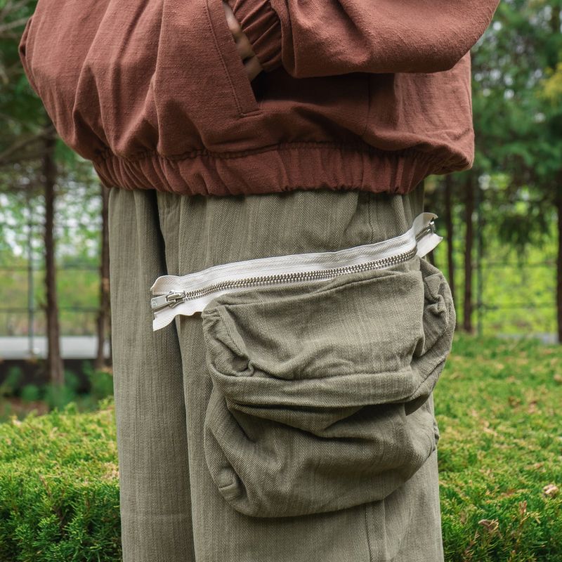 Trapper pouch pants / Ash khaki