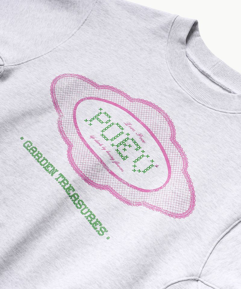 Lace Applique Sweatshirt - Light Grey