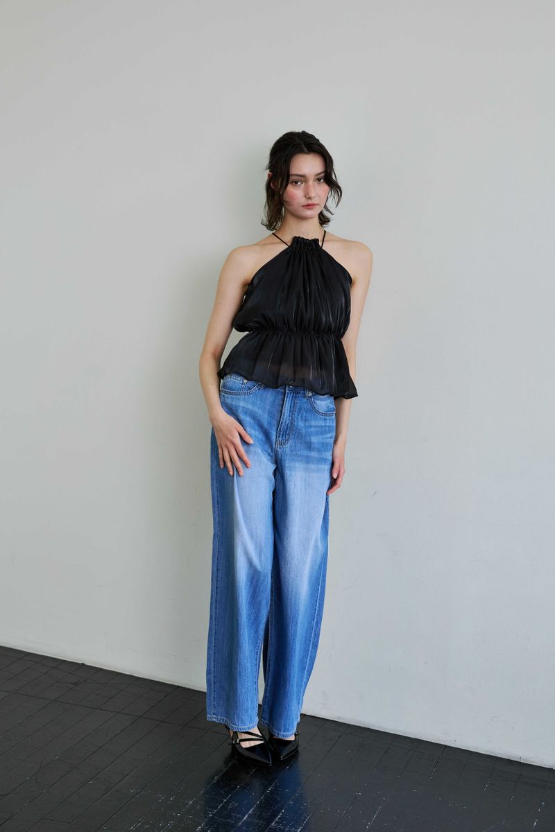 AZURE WIDE DENIM PANTS / BLUE